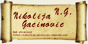 Nikolija Gaćinović vizit kartica